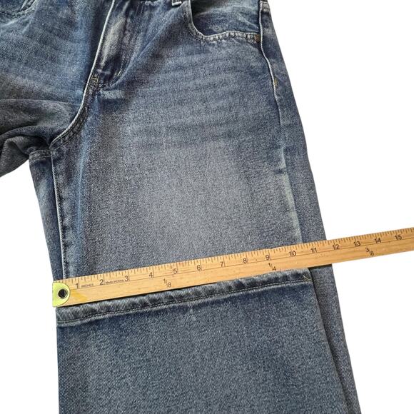 Rise Wide Leg Jeans Women’s Size 7 Blue High Rise Vintage Wash Straight Denim - Picture 9 of 10
